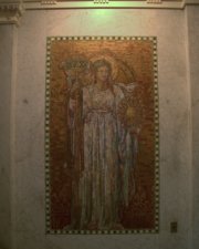 This tile Tiffany mural represented Wisdom.