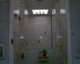 The entry to the newer section of the mausoleum.