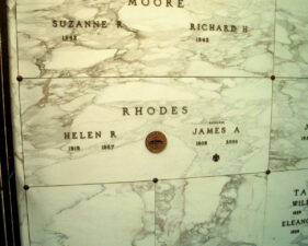 The final resting place of Governor James A. Rhodes is located in this mausoleum.
