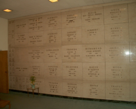 These tombs were alongside one of the walls in the lounge area.