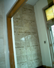 A few more tombs were squeezed in next to the back door.