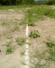 We found this cement curb at the north end of the rest area.