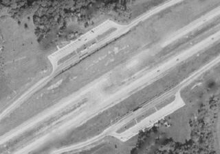 This old aerial photo shows how the rest stop appeared in 1971.