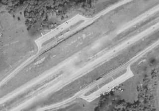 This old aerial photo shows how the rest stop appeared in 1971.