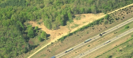 Another aerial photo taken after the rest area was destroyed.