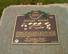 The Ohio Historical Marker for Jeffers Mound.
