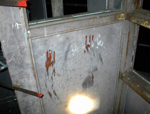 These red handprints were inside the tower.