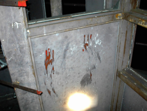 These red handprints were inside the tower.