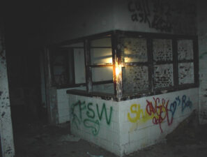 This may have been a guard office inside the prison.