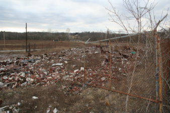 Looking to the north from the gate that stood next to the overhead door.