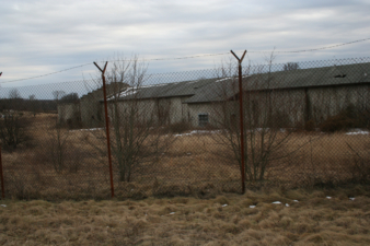 The newer cinderblock portion of the prison was all that remained. It is now part of a junkyard facility.