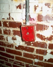 An old fire pull in one of the hallways.