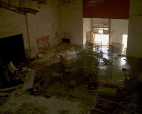 Looking down to the gym floor. This is the same view as the night time photo.