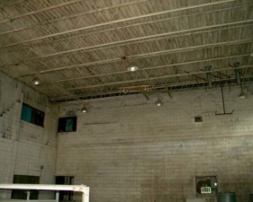 Standing inside the stinky gym looking up to where the previous photos were taken from.