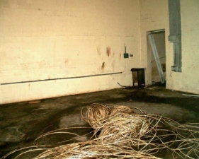 A mess of wire was the only thing left inside the freezer.