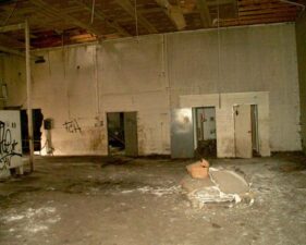 Farther down in the same room was what appeared to be remnants of the pizza factory.