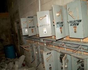 The controls for a huge commercial mixer.