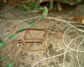 An old chair was among the debris on the ground floor.