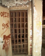 These bars blocked a stairwell on the ground floor.