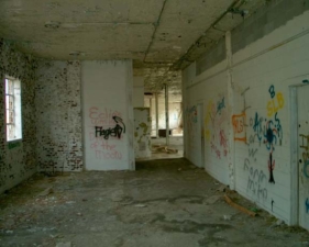 The view from the north side of the building looking south.