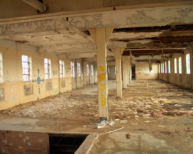 A little farther down we came across this huge hole in the floor.