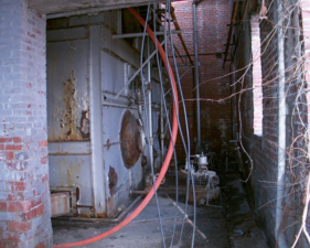 The back side of the two large furnaces.