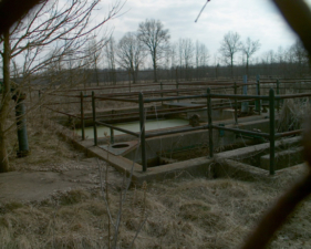 The treatment facility's open air tanks.