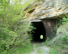 A closer look at the southwest face of the tunnel.
