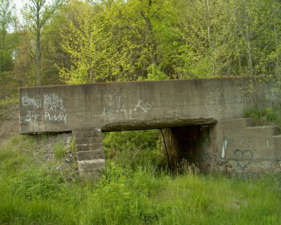 A small concrete bridge was at the head of the path to the tunnel.