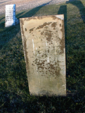 The tombstone of Nancy Grone. She was born in March 1810 and died on October 14, 1811.