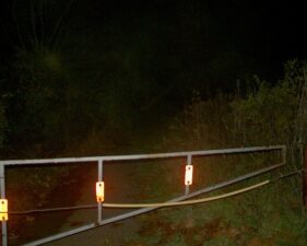 Our last look at the gated pathway that led to the park.