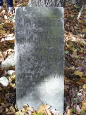 The tombstone for Margaret Ford, Benjamin's wife. We believe the stone says she died in May 1856.