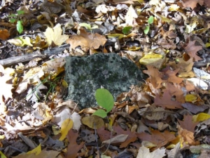 Another broken marker on the ground.