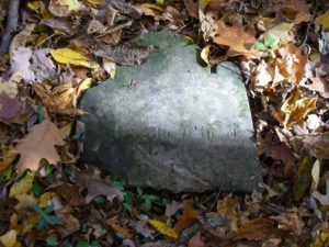 The top half of a tombstone we uncovered.