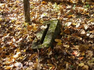 The base for a tombstone that no longer stood.