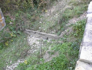 Some wood at the bottom of Lock 27, just a little farther down the road from Lock 26.