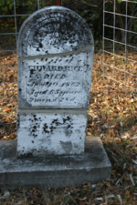 Catherine Rice's tombstone. She was Edward's wife. Catherine died on April 10, 1862 at 65-years-old.