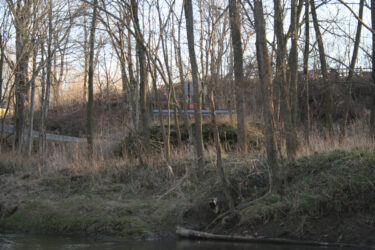The foundation of Loucks Bridge on the other side of the creek.