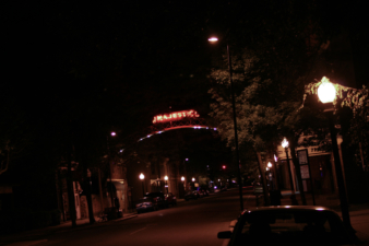 This arch was placed in front of the Majestic in 1907.