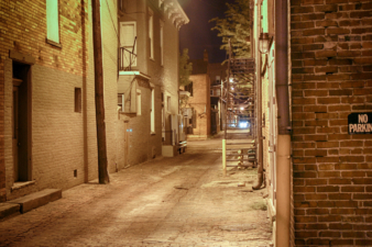 The infamous Bloody Alley, where the temporary morgue disposed of bodily fluids.