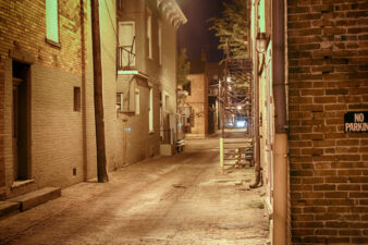 The infamous Bloody Alley, where the temporary morgue disposed of bodily fluids.