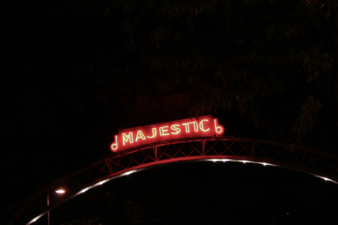 The neon Majestic sign was added to the arch in 1918.