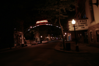 Majestic Theatre with its neon arch.