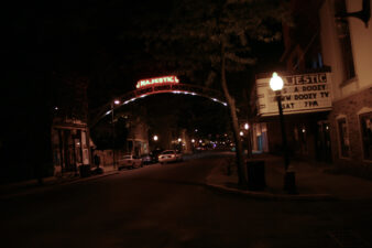 Majestic Theatre with its neon arch.