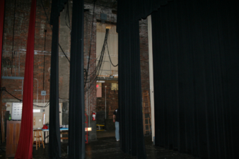 The backstage area as seen from the middle of the stage.