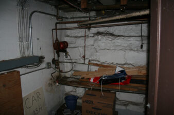 One of the small dressing rooms beneath the stage.