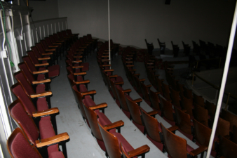 The balcony area of the theatre.