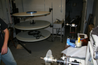 Some projector equipment in the second floor projection room.