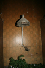 The remains of an old shower stall.