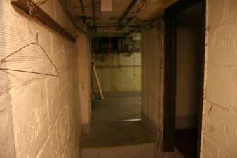Looking down the hall toward the star dressing room.